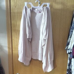 SO Pale Pink Open-Front Draped Cardigan